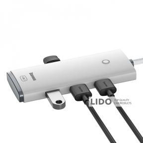 USB-Хаб Baseus Lite Series 4-in-1 (Type-C to USB 3.0*4) (0.25m) білий