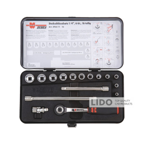 Набор торцевых головок Wurth с трещоткой 1/4 дюйма 16шт