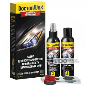 Набор для восстановления прозрачности пластиковых фар Doctor Wax 2шт х 118мл