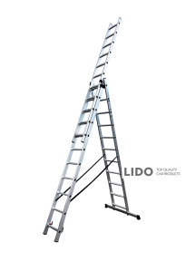 Драбина трисекційна алюмінієва GTM KME311 3x11 сходинок 2.99-7.31м