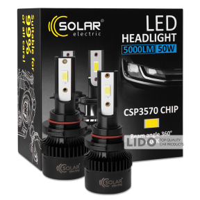 Автолампа Solar LED HB3(9005) 12/24V 50W 5000Lm 6500K CSP3570 2шт