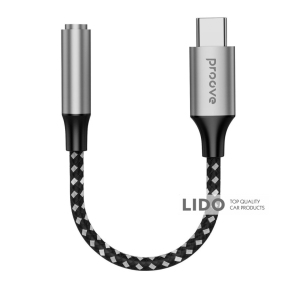 Перехідник AUX Proove SoundMesh Type-C to 3.5mm сірий