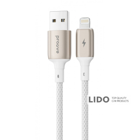 Кабель Proove Dense Metal USB to Lightning 2.4A (1m) білий
