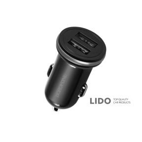 Автомобільний зарядний пристрій Borofone BZ5 CarPal, in-car charger with dual USB ports, 2.1A чорний