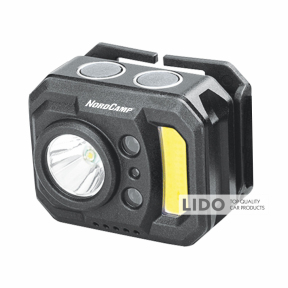 Ліхтар налобний Nord Camp 140+130Lm, 3W XPE+3W COB, 850mAh, з сенсором білий/червоний