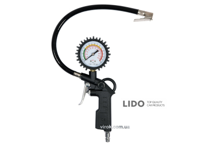 Пневматичний пістолет Vorel для накачування шин 350мм 6бар з манометром