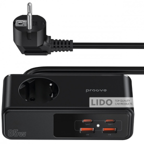 Сетевой фильтр Proove Homester Pro 65W (AC+2xType-C+2xUSB) 1.5m черный