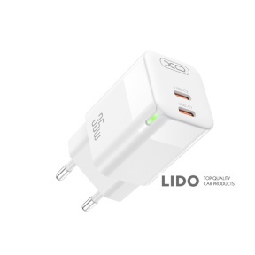 Сетевое зарядное устройство XO CE07 GaN Dual PD 35W GaN белый