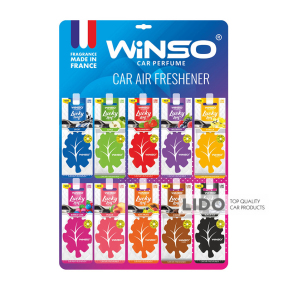 Освіжувач повітря WINSO Lucky Leaf, целюлозний ароматизатор, дисплей MIX