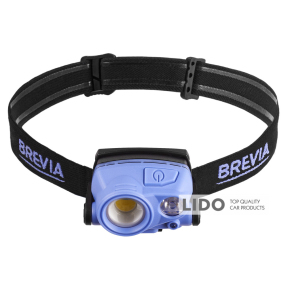 Фонарь налобный Brevia 400Lm+200Lm, 3W+3W COB, 1200mAh IP65