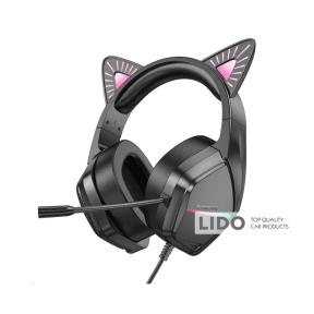 Навушники Borofone BO106 ear luminous gaming Phantom Cat