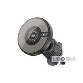 Тримач телефону автомобільний XO з бездротовою зарядкою CX025 Magnetic Car Air Vent 15W чорний