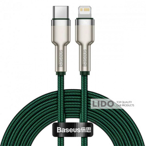 Кабель Baseus Cafule Metal Type-C to Lightning PD 20W (2m) зелений
