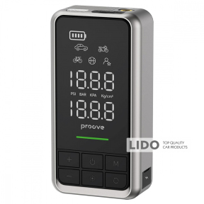 Насос автомобільний + Пусковий пристрій 2в1 Proove Air Jump 10400mAh 1000A сірий