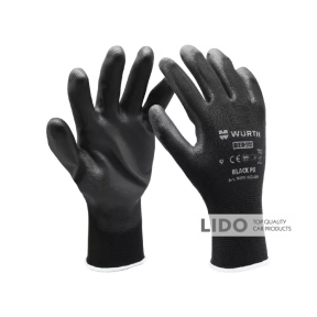 Перчатки защитные с полиуретановым покрытием Wurth Black PU пара, размер 10