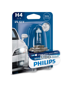 Галогеновая лампа Philips H4 White Vision +60% (4300K) 12V 60/55W P43t-38
