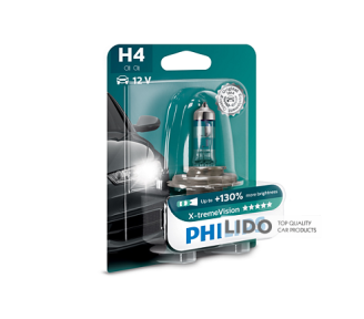 Галогенова лампа Philips H4 X-treme Vision+130% 12V 60/55W P43t, Blister 1шт