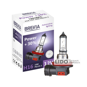 Галогеновая лампа Brevia H16 12V 19W PGJ19-3 Power +30% CP