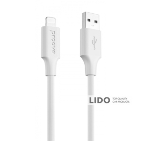 Кабель Proove Striped Silicone USB to Lightning (1m) белый