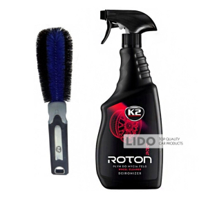 Набір для миття дисків та ковпаків: K2 Roton Pro 750мл + щітка K2 Brush For Wheel Rim