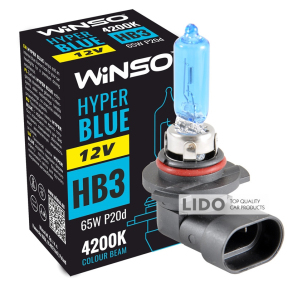 Галогенова лампа Winso HB3 12V 65W P20d HYPER BLUE 4200K