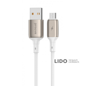 Кабель Proove Flex Metal USB to Micro USB 2.4A (1m) білий