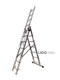 Драбина трисекційна алюмінієва GTM KME307 3x7 сходинок 1.9-4.07м