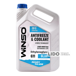Антифриз Winso Antifreeze & Coolant Blue -35°C (голубой) G11, 4,1 кг