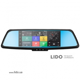 Зеркало видеорегистратор 7 Lesko Car H9 Android GPS  + камера заднего вида (2597-7010)