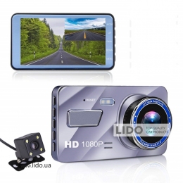 Відеореєстратор INSPIRE FULL HD 1080P з камерою заднього виду Сріблястий (hub_yEkR93881)