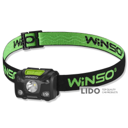 Фонарь налобный Winso 250Lm, 5W XPG, 1200mAh/3xAAA, с сенсором белый/красный