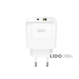 Мережевий зарядний пристрій XO L138 PD30W/QC18W 1USB-A+1USB-C  білий