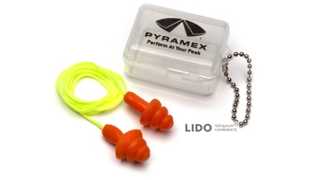 Беруші багаторазові зі шнурком в кейсі Pyramex RP3001PC (захист слуху SNR 30 дБ)