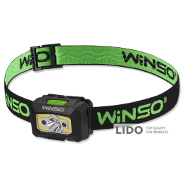 Фонарь налобный Winso 200Lm, 3W XPE+ COB, 1200mAh с сенсором белый/красный