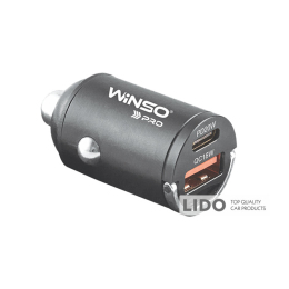 Автомобильное зарядное устройство Winso PRO 38W USB-C+USB-A mini Metal