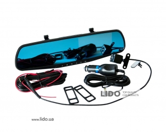 Автомобильный Зеркало-Видеорегистратор с камерой Заднего Вида Vehicle Blackbox DVR Full HD LL (10078)