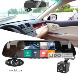 Видеорегистратор зеркало HD Touch Driving Recorder Blackbox G15 с камерой заднего вида