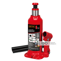 Домкрат гідравлічний пляшковий GTM Т90504S 5т 216-41Змм у кейсі