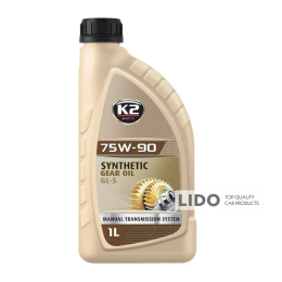 Трансмісійне масло K2 Synthetic Gear Oil GL-5 75W-90 1л