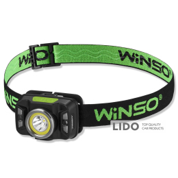 Фонарь налобный Winso 380Lm, 5W CREE XTE+COB, 1800mAh, с сенсором белый/красный