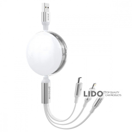 Кабель Proove Triple Sync 3 in 1 Type-C + Micro USB + Lightning (1.2m) белый