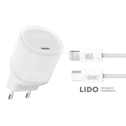 Мережевий зарядний пристрій XO L143 PD20W Single USB-C + Lightning кабель білий