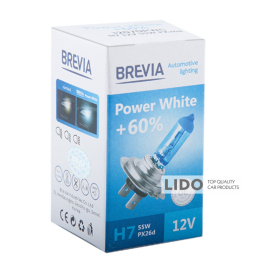 Галогеновая лампа Brevia H7 12V 55W PX26d Power White +60% 4300K CP