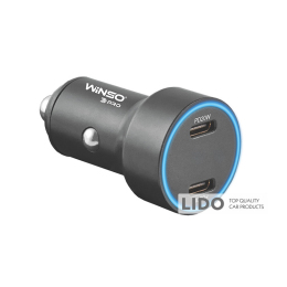 Автомобильное зарядное устройство Winso PRO 40W 2xUSB-C LED Ring Metal