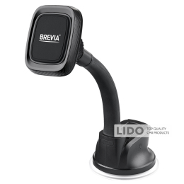 Держатель телефона автомобильный Brevia FlexArm MagHold с присоской, гибкий 163мм, 4 магнита, черный