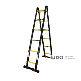 Драбина-трансформер телескопічна алюмінієва GTM KME3050B 2*6 сходинки 1,0-5,0м