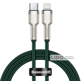 Кабель Baseus Cafule Metal Type-C to Lightning PD 20W (1m) зелений