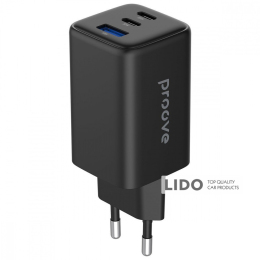 Мережевий зарядний пристрій Proove Pocket GaN 65W (2Type-C + USB) чорний