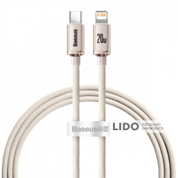 Кабель Baseus Crystal Shine Series Fast Charging Type-C to Lightning 20W (1.2m) рожевий