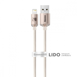 Кабель Baseus Crystal Shine Series Fast Charging Lightning 2.4A (2m) розовый